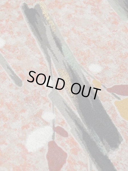 Photo10: M0907F Antique Japanese women   Coral HAORI short jacket / Silk. Tree,   (Grade D) (10)