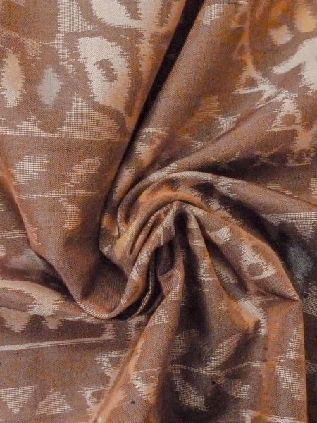 Photo10: M0907H Antique Japanese women  Pale Brown HAORI short jacket / Silk. Flower,   (Grade D) (10)