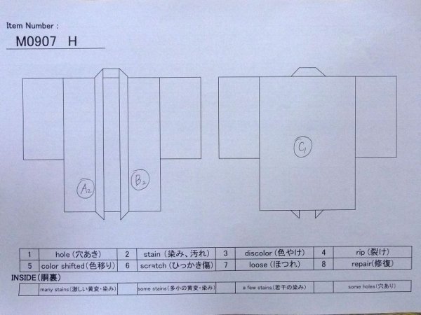 Photo11: M0907H Antique Japanese women  Pale Brown HAORI short jacket / Silk. Flower,   (Grade D) (11)
