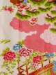 Photo15: M0907I Antique Japanese women   Pink HAORI short jacket / Silk. KIRI paulownia Based woven pattern: Bamboo leaf, Lozenges pattern  (Grade C) (15)