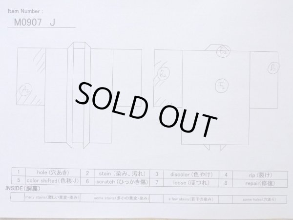 Photo15: M0907J Antique Japanese women   Black HAORI short jacket / Silk. Pine tree/branch/needle,   (Grade C) (15)