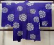 Photo2: M0907M Antique Japanese women  Dark Purple HAORI short jacket / Silk. Flower,   (Grade C) (2)