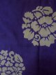 Photo3: M0907M Antique Japanese women  Dark Purple HAORI short jacket / Silk. Flower,   (Grade C) (3)