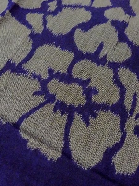 Photo7: M0907M Antique Japanese women  Dark Purple HAORI short jacket / Silk. Flower,   (Grade C) (7)