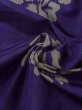 Photo9: M0907M Antique Japanese women  Dark Purple HAORI short jacket / Silk. Flower,   (Grade C) (9)