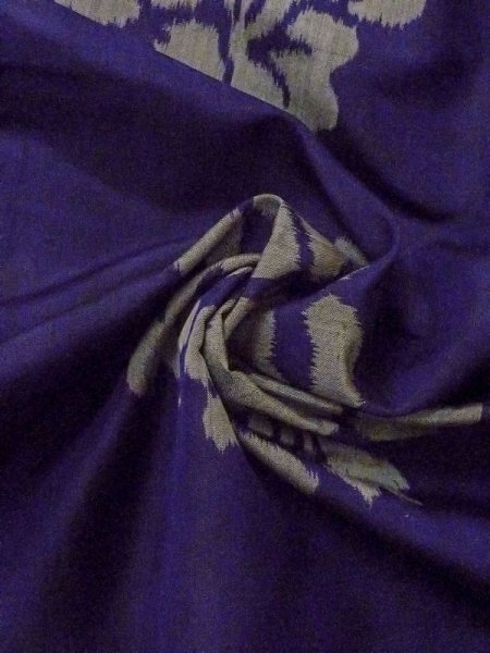 Photo9: M0907M Antique Japanese women  Dark Purple HAORI short jacket / Silk. Flower,   (Grade C) (9)