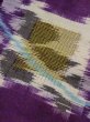 Photo7: M0907N Antique Japanese women  Vivid Purple HAORI short jacket / Silk. Abstract pattern   (Grade C) (7)
