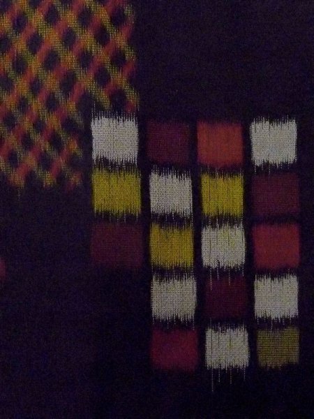 Photo5: M0907P Antique Japanese women   Black HAORI short jacket / Silk. Quadrangle,   (Grade D) (5)