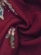 Photo9: M0907R Antique Japanese women  Dark Red HAORI short jacket / Silk. Flower, There is an impression from use.  (Grade D) (9)