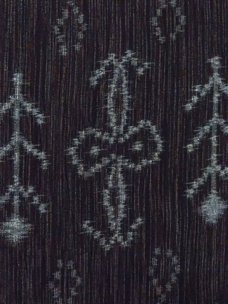 Photo5: M0907S Antique Japanese women   Black HAORI short jacket / Silk. Flower,   (Grade A) (5)