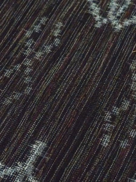 Photo7: M0907S Antique Japanese women   Black HAORI short jacket / Silk. Flower,   (Grade A) (7)