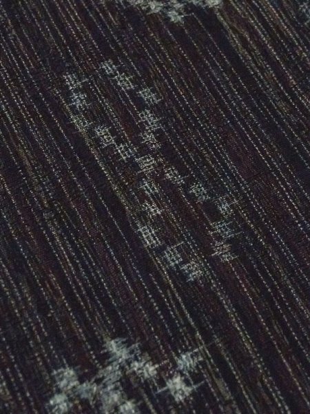 Photo8: M0907S Antique Japanese women   Black HAORI short jacket / Silk. Flower,   (Grade A) (8)