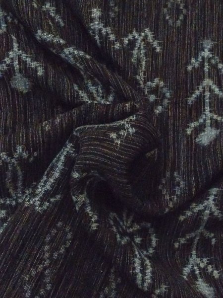 Photo9: M0907S Antique Japanese women   Black HAORI short jacket / Silk. Flower,   (Grade A) (9)