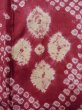 Photo8: M0907T Antique Japanese women Vivid Purplish Pink HAORI short jacket / Silk. Lozenges,   (Grade D) (8)