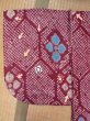 Photo18: M0907T Antique Japanese women Vivid Purplish Pink HAORI short jacket / Silk. Lozenges,   (Grade D) (18)