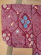 Photo18: M0907T Antique Japanese women Vivid Purplish Pink HAORI short jacket / Silk. Lozenges,   (Grade D) (18)