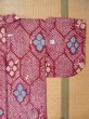 Photo20: M0907T Antique Japanese women Vivid Purplish Pink HAORI short jacket / Silk. Lozenges,   (Grade D) (20)