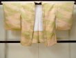 Photo1: M0907Y Vintage Japanese women Light Yellowish Pink HAORI short jacket / Synthetic. Flower,   (Grade A) (1)