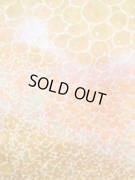 Photo7: M0907Y Vintage Japanese women Light Yellowish Pink HAORI short jacket / Synthetic. Flower,   (Grade A) (7)