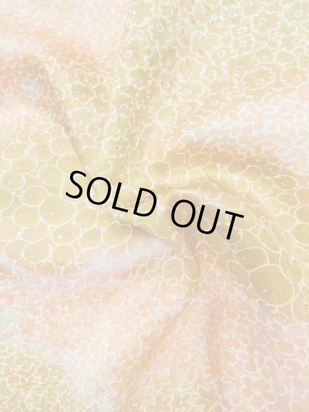 Photo12: M0907Y Vintage Japanese women Light Yellowish Pink HAORI short jacket / Synthetic. Flower,   (Grade A) (12)