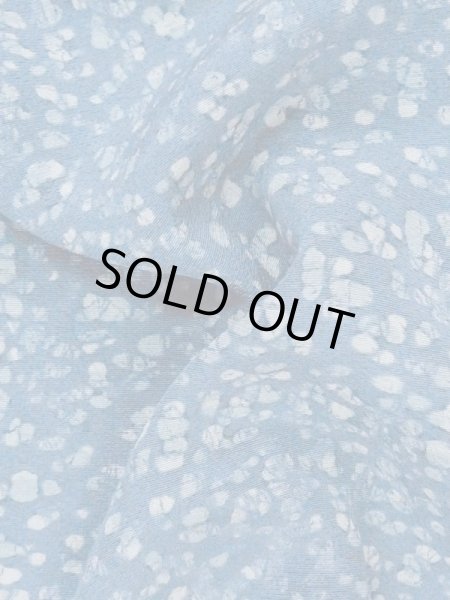 Photo8: M0907Z Vintage Japanese women  Grayish Light Blue HAORI short jacket /  Abstract pattern   (Grade B) (8)