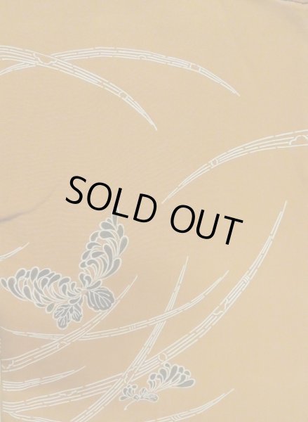 Photo3: M0908A Vintage Japanese women  Dark Green HAORI short jacket / Silk. Chrysanthemum,   (Grade B) (3)