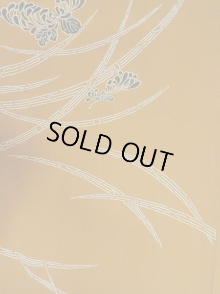 Photo4: M0908A Vintage Japanese women  Dark Green HAORI short jacket / Silk. Chrysanthemum,   (Grade B) (4)