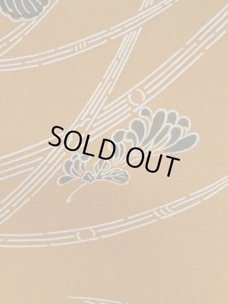 Photo7: M0908A Vintage Japanese women  Dark Green HAORI short jacket / Silk. Chrysanthemum,   (Grade B) (7)