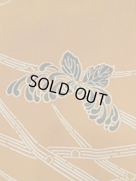 Photo8: M0908A Vintage Japanese women  Dark Green HAORI short jacket / Silk. Chrysanthemum,   (Grade B) (8)