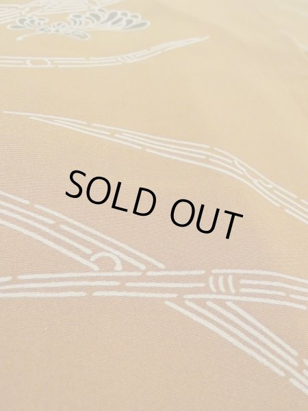 Photo11: M0908A Vintage Japanese women  Dark Green HAORI short jacket / Silk. Chrysanthemum,   (Grade B) (11)