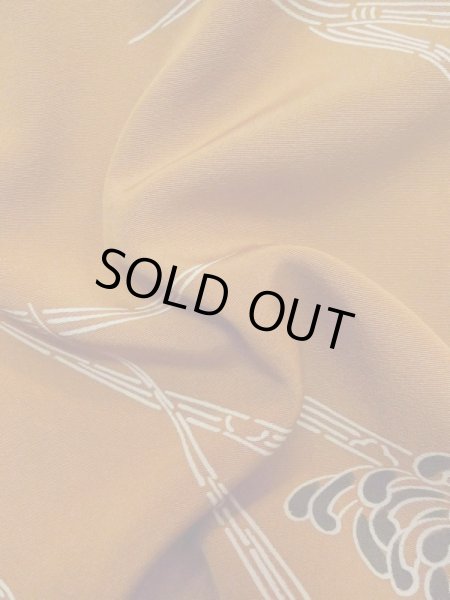 Photo13: M0908A Vintage Japanese women  Dark Green HAORI short jacket / Silk. Chrysanthemum,   (Grade B) (13)