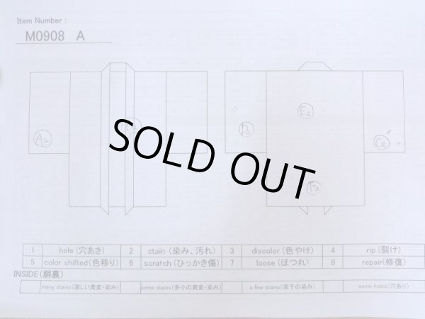 Photo15: M0908A Vintage Japanese women  Dark Green HAORI short jacket / Silk. Chrysanthemum,   (Grade B) (15)