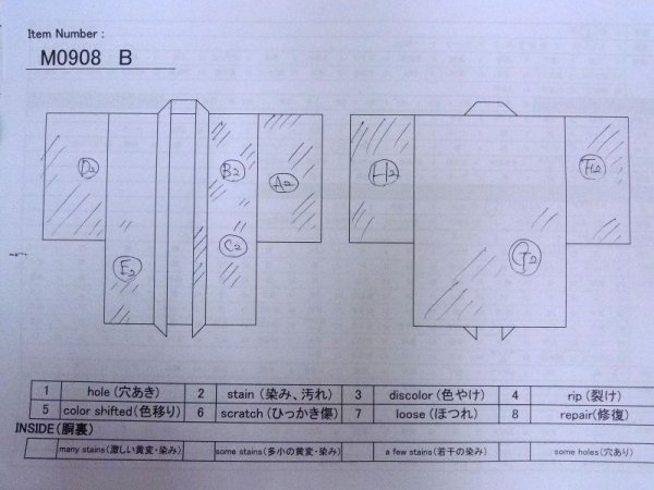 Photo14: M0908B Antique Japanese women  Pale Pink HAORI short jacket / Silk. Lozenges,   (Grade C) (14)