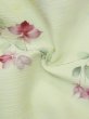 Photo12: M0908C Vintage Japanese women  Pale Yellowish Green HAORI short jacket / Synthetic. Flower,   (Grade C) (12)
