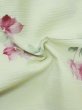 Photo13: M0908C Vintage Japanese women  Pale Yellowish Green HAORI short jacket / Synthetic. Flower,   (Grade C) (13)