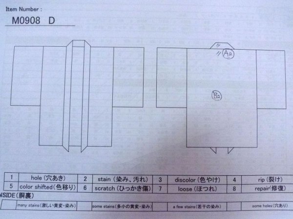 Photo14: M0908D Vintage Japanese women  Pale Pink HAORI short jacket / Synthetic. Abstract pattern   (Grade D) (14)
