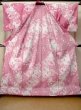 Photo2: M0914B Used Japanese women   Pink YUKATA summer(made in Other than Japan) / Cotton. SAKURA cherry blossom   (Grade D) (2)