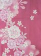 Photo3: M0914B Used Japanese women   Pink YUKATA summer(made in Other than Japan) / Cotton. SAKURA cherry blossom   (Grade D) (3)