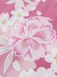 Photo8: M0914B Used Japanese women   Pink YUKATA summer(made in Other than Japan) / Cotton. SAKURA cherry blossom   (Grade D) (8)