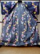 Photo2: M0914D Used Japanese women   Navy Blue YUKATA summer(made in Other than Japan) / Cotton.  Heart, Hello Kitty pattern  (Grade C) (2)