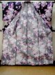 Photo2: M0914F Used Japanese women   Black YUKATA summer(made in Other than Japan) / Cotton. SAKURA cherry blossom   (Grade C) (2)