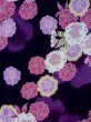 Photo3: M0914F Used Japanese women   Black YUKATA summer(made in Other than Japan) / Cotton. SAKURA cherry blossom   (Grade C) (3)