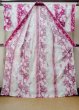 Photo2: M0914J Used Japanese women  Vivid Pink YUKATA summer(made in Other than Japan) / Cotton. Flower,   (Grade B) (2)