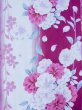 Photo3: M0914J Used Japanese women  Vivid Pink YUKATA summer(made in Other than Japan) / Cotton. Flower,   (Grade B) (3)