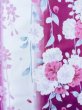 Photo4: M0914J Used Japanese women  Vivid Pink YUKATA summer(made in Other than Japan) / Cotton. Flower,   (Grade B) (4)