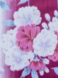 Photo5: M0914J Used Japanese women  Vivid Pink YUKATA summer(made in Other than Japan) / Cotton. Flower,   (Grade B) (5)