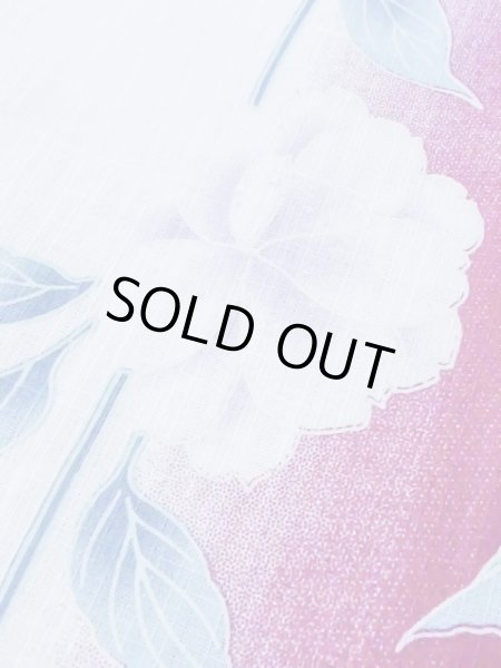 Photo8: M0914J Used Japanese women  Vivid Pink YUKATA summer(made in Other than Japan) / Cotton. Flower,   (Grade B) (8)