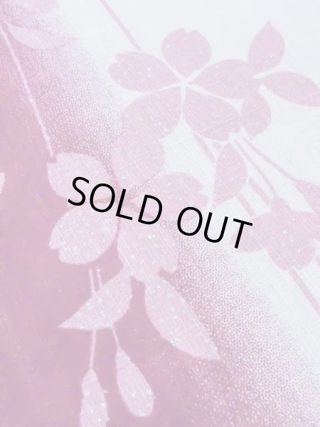Photo9: M0914J Used Japanese women  Vivid Pink YUKATA summer(made in Other than Japan) / Cotton. Flower,   (Grade B) (9)