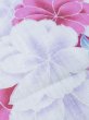 Photo10: M0914J Used Japanese women  Vivid Pink YUKATA summer(made in Other than Japan) / Cotton. Flower,   (Grade B) (10)