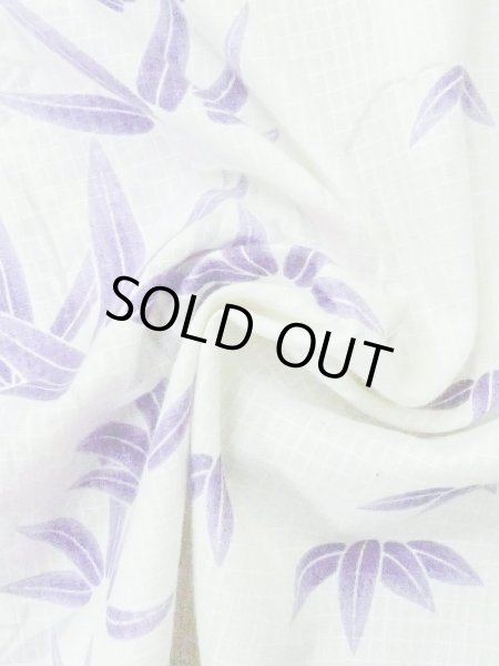 Photo11: M0914L Used Japanese women   White YUKATA summer(made in Other than Japan) / Cotton. Flower,   (Grade C) (11)